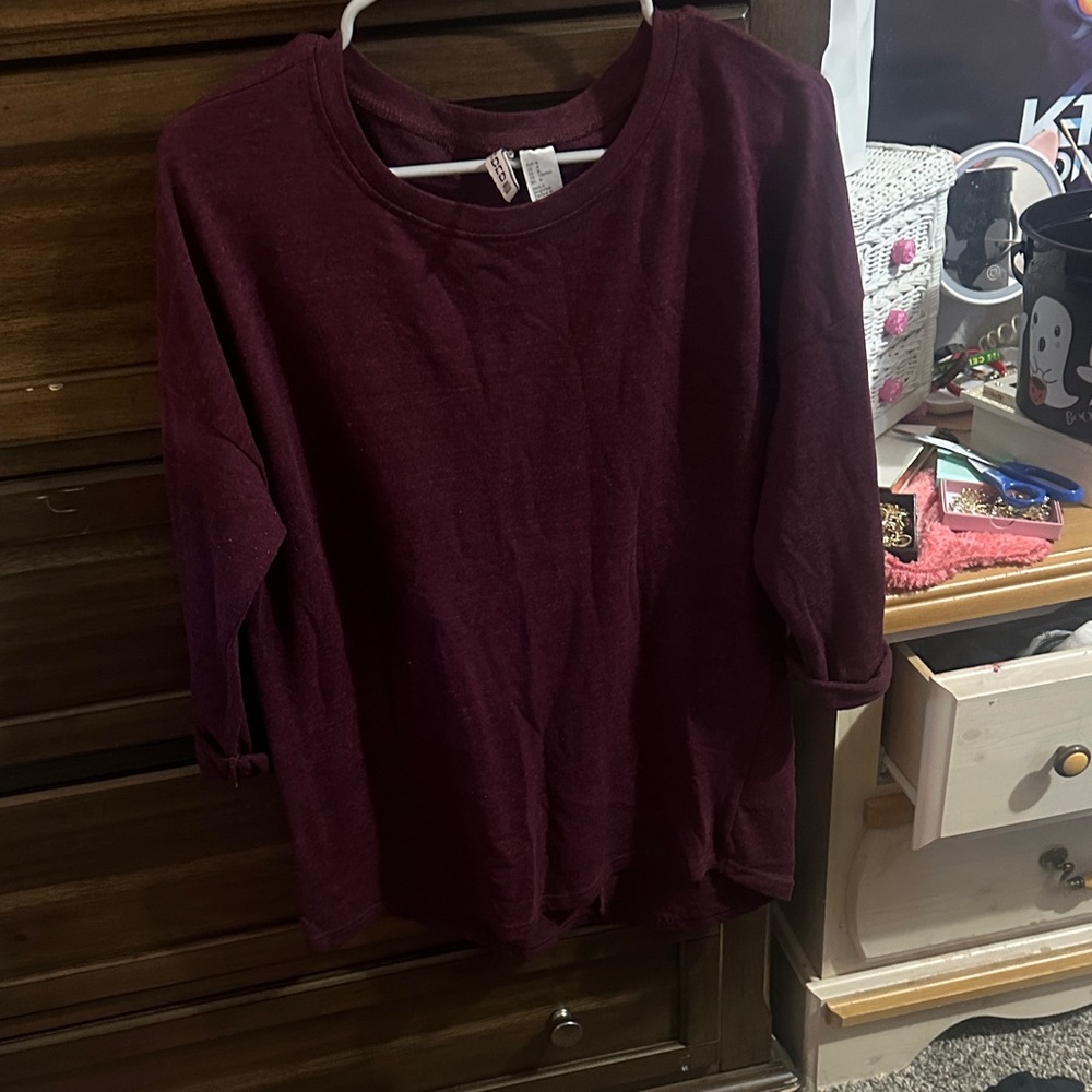 Deep Burgundy long Sleeve Top